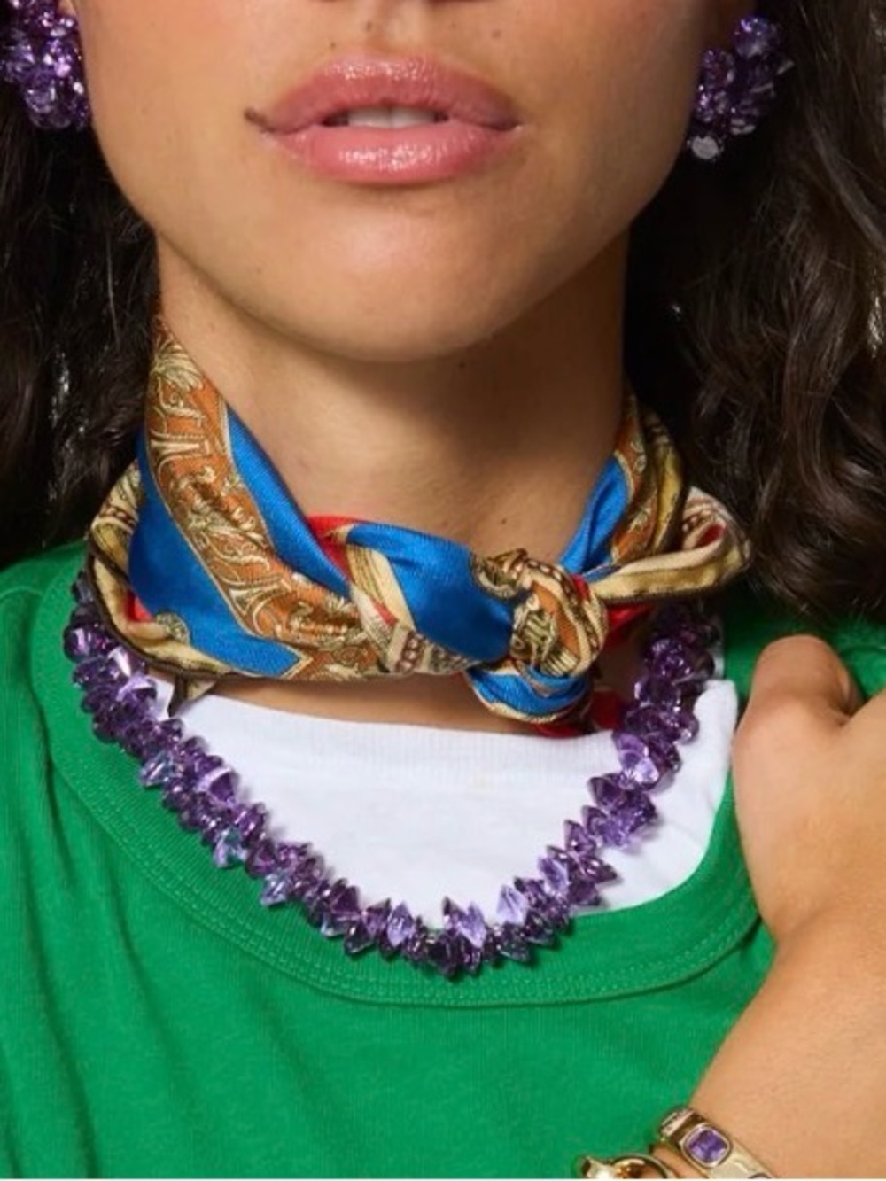 Roxanne Assoulin The Cubic Cluster Necklace In Grape NEW
